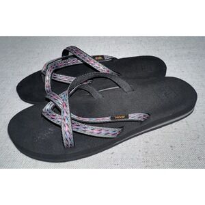 Teva 6840 Olowahu Flip Flop Women's Size 9 Black Sandals